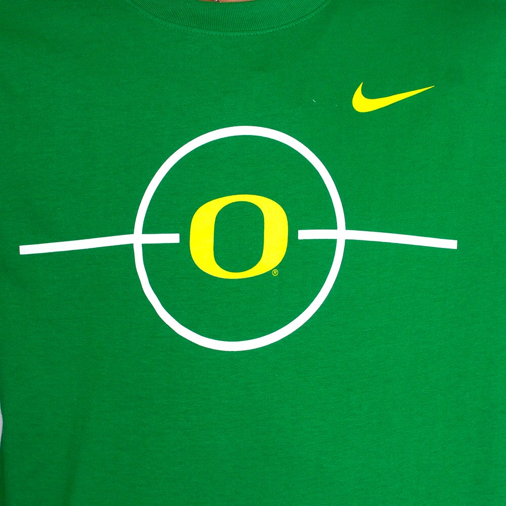 Classic Oregon O, Nike, Green, Crew Neck, Cotton, Men, Soccer, T-Shirt, 883356